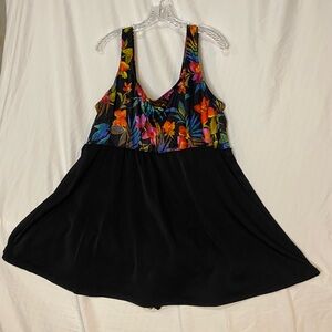 Longitude Black Floral One Piece Swimsuit